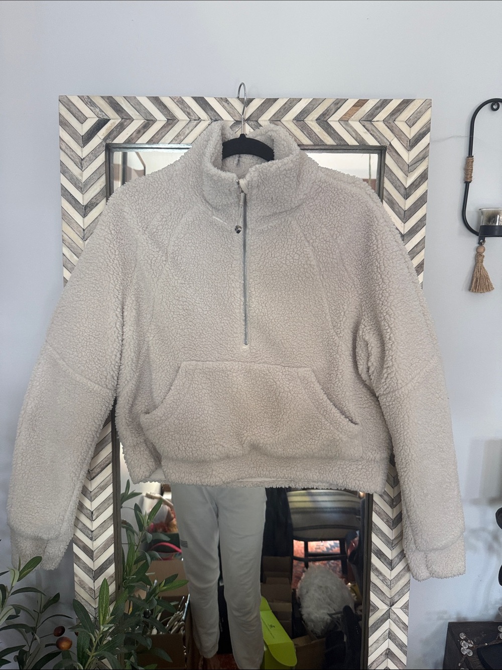 lululemon athletica Cream Sherpa Half-Zip Pullover